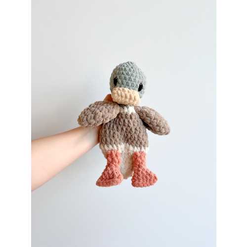 Crochet Mallard Duck Snuggler: Muted Mallard Duck