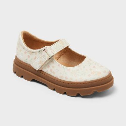 Toddler Girls' Kairi Floral Lug Mary Jane Flats - Cat & Jack™ Cream 7T