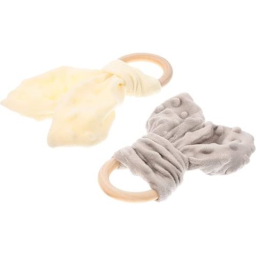 2pcs Newborn Security Blanket Comfort Towel Gentle Wooden for Relief Soothing Sleep Toy for Baby