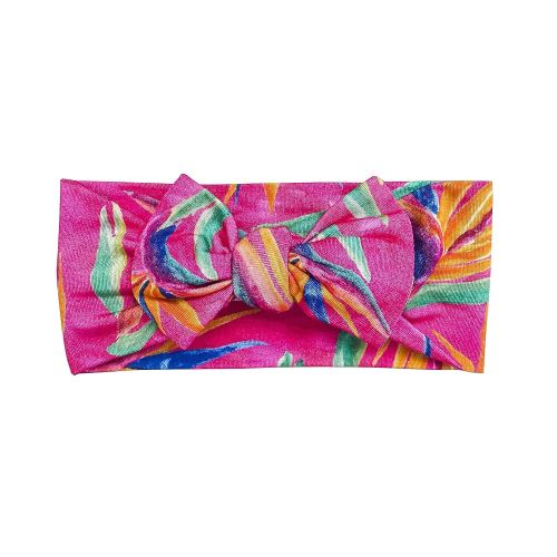 Bird of Paradise Ultra Soft Newborn Headband Bow, Viscose from Bamboo with Spandex Stretchy Material