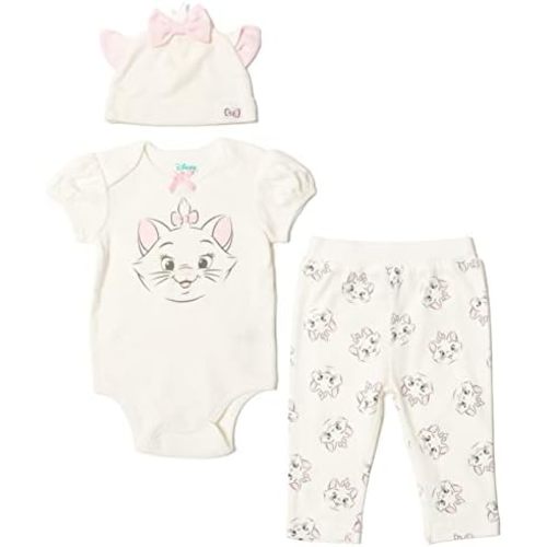 Disney Mickey Mouse Minnie Mouse Lion King Winnie The Pooh Baby Bodysuit Pants and Hat 3 Piece Outfit Set Newborn to Infant