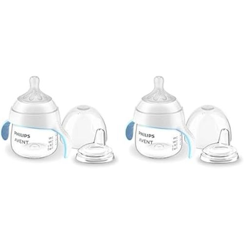 Philips Avent Natural Trainer Sippy Cup with Natural Response Nipple and Soft Spout, 5oz, 1pk, SCF263/01 (Pack of 2)