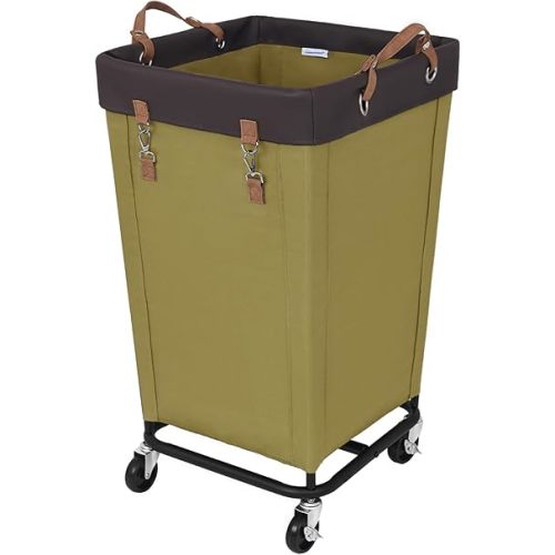 StorageWorks Laundry Hamper with Wheels, 160L Large Hampers for Laundry Rolling Laundry Basket, Dirty Clothes Hamper for Hotel, Home, Closet, Dorm, Yellow-green, 1-Pack