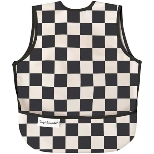 Tiny Twinkle Mess Proof Baby Bib - Waterproof Toddler and Baby Apron Bib - Machine Washable - PFAS and BPA Free