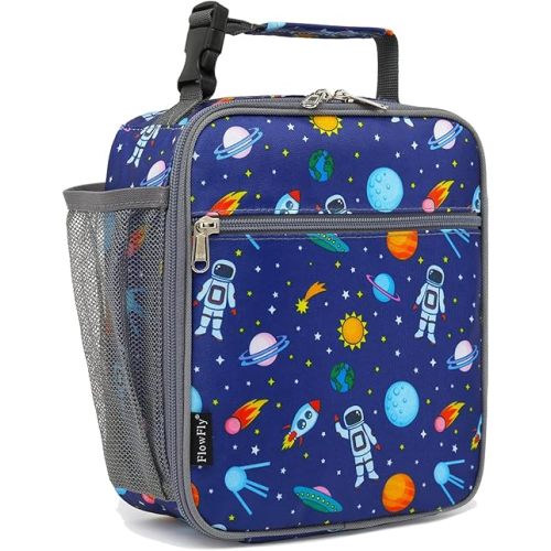 FlowFly Kids Lunch Box Insulated Soft Bag Mini Cooler Thermal Meal Tote Kit - Astronaut