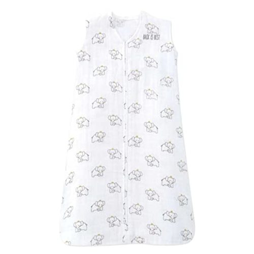 HALO SleepSack, 100% Cotton Wearable Blanket, Swaddle Transition Sleeping Bag, TOG 0.5, Elephant Crown, Small, 0-6 Months - Small (Pack of 1)
