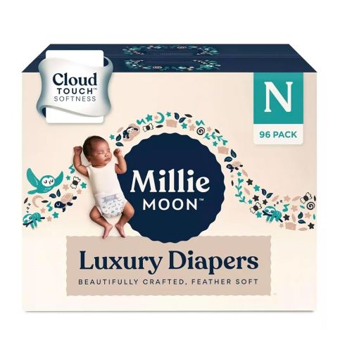 Millie Moon Luxury Disposable Diapers - Newborn - (96ct Pack of 1)