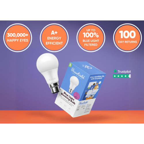 NEW - Blue Light Blocking Light Bulb - Ocubulb - B22 - Bayonet - UK