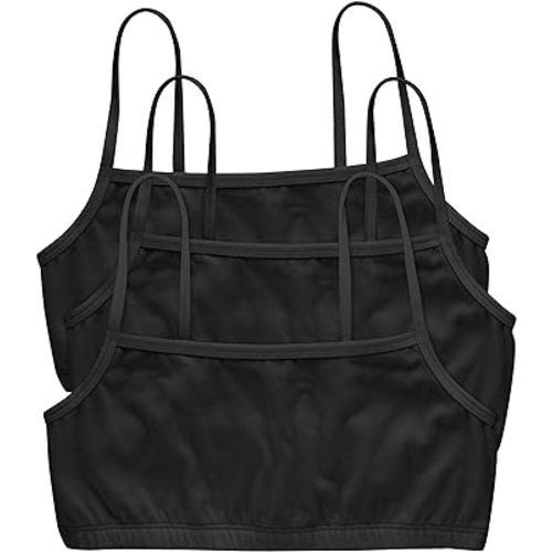 Hanes Women's String Bralette Pack, 3-Pack, Cotton Sports Bralette Bras for Women, Solid or Assorted Wireless Bras