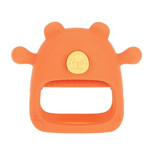 Nuby Silicone Wrist Teething Mitten - Baby Teether Ring - 3+ Months - Brown Bear