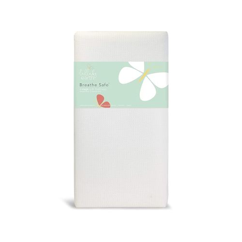 Lullaby Earth Breathe Safe 2-Stage Breathable Crib Mattress - Chemical Free, Dual Firmness Natural Mattress with Removable Washable Protector - Packaging May Vary