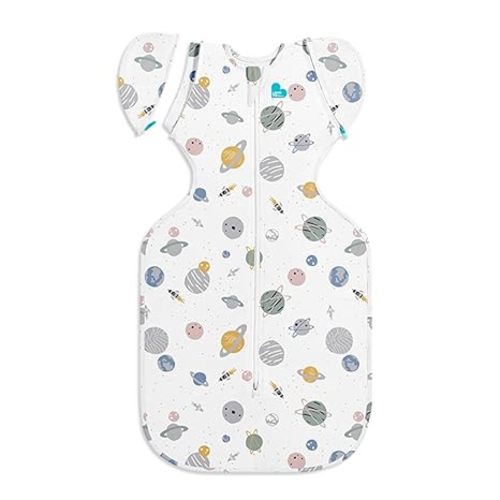 Love to Dream Swaddle Up Transition Swaddle, Patented Zip-Off Wings, Gently Help Baby Transition from Being Swaddled to Arms Free when showing signs of rolling, Lite 0.2 TOG, 19-24 lbs, White Space
