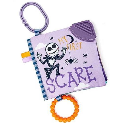Kids Preferred Disney Nightmare Before Christmas Baby Teething Crinkle Book with On-The-Go Clip, Crinkle Pages, and Teethers, My First Scare Jack Skellington Soft Book, Multicolor