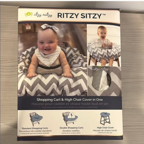 Itzy Ritzy Gray Chevron Cart/High Chair Cover