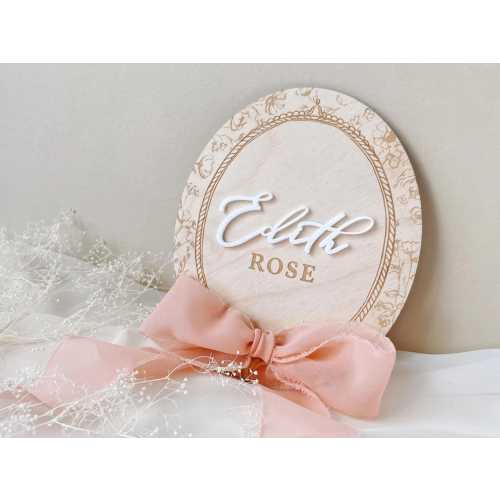 Baby Name Sign Floral Birth Announcement Sign Baby Girl Gift Hospital Name Sign Baby Milestone Card Baby Girl Name Sign Welcome Baby Sign