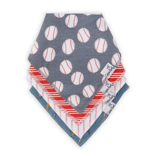 Copper Pearl Baby Boys Slugger Baseball Print Bandana Bibs 4-Pack