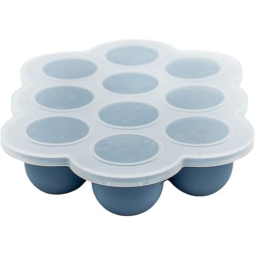WeeSprout Silicone Baby Food Freezer Tray with Clip-on Lid - Perfect Storage Container for Homemade Baby Food, Vegetable & Fruit Purees, and Breast Milk (Navy, Ten 1.5 Ounce Sections)