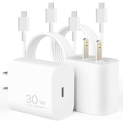 Pixel Charger for Google Pixel 9 Pro/XL/8/8a/7/7 Pro/6a/6 - 2Pack 30W USB C Charger with 6.6ft Cable (PD30W) for Samsung Galaxy A14/S21
