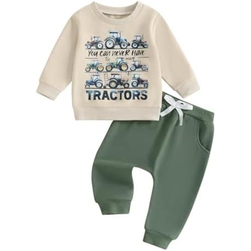 WZTYYDS Baby Boy Clothes Funny Letter Long Sleeve Sweatshirt Pullover Tops Joggers Pants Set Toddler Fall Winter Outfits