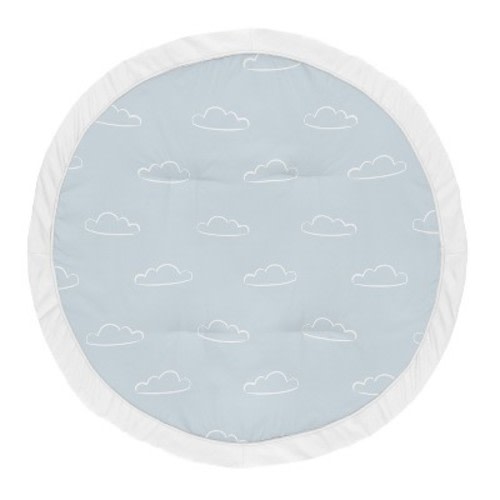 Sweet Jojo Designs Boy Baby Tummy Time Playmat Airplane Blue and White