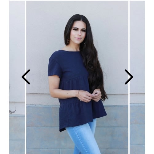 Cotton Nursing Top - Ruffle Navy