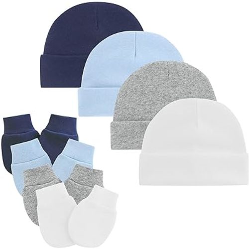 Century Star Baby Hats and Mittens Set Knit Baby Beanie Newborn Hospital Hat for Boys Girls Cute Cozy Winter Infant Hat