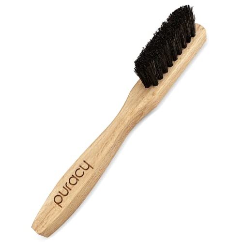Puracy Laundry Stain Remover Brush for Tough, Deep, and Aged Clothing Stains, with Genuine Horsehair Bristles for Safe and Effective Stain and Odor Elimination