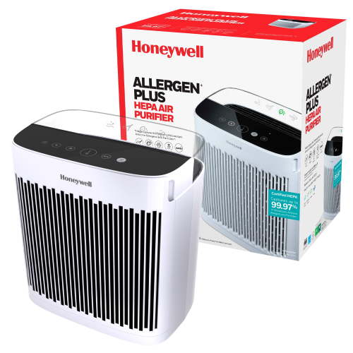 Honeywell Air Purifier, HPA5100W, 900 sq ft, HEPA Filter, Allergen+ Plus, Smoke, Pollen, Dust Reducer