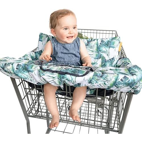 2-in-1 Cushy Cart Cover and High Chair Cover | Universal Fit | Includes Storage Pouch (Tropical Days)