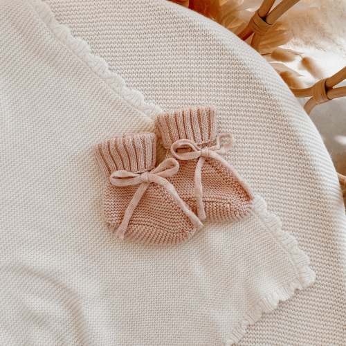 Mini Knit Booties - Pink Lemonade