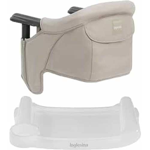 Inglesina Fast Table Chair (Cream) + Fast Dining Tray Plus - High Chair for Babies & Toddlers 6-36 Months - Fits Tables 0.8'' to 3.35'' Thick - Portable Design - includes Carry Bag - BPA Free