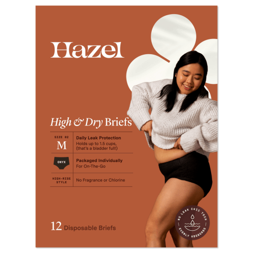 Hazel High & Dry Briefs Daily Leak Protection for Women, Size M 12 ct