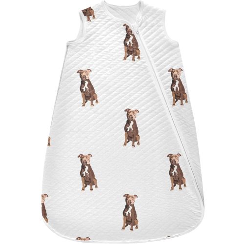 vvfelixl Pit Bull Terrier Sitting Dog Baby Sleeping Bag Toddler Sleep Sack Baby Wearable Blanket Sleep Suit for Infant Newborn Baby 0-6 Months