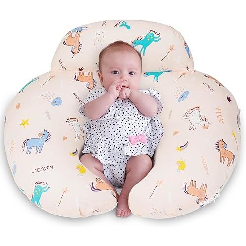 Nursing Pillow, Breastfeeding Pillows, with Removable Pillow Cover, Ergonomic Nursing Essentials for Bottle Feeding, Machine Washable, Pink