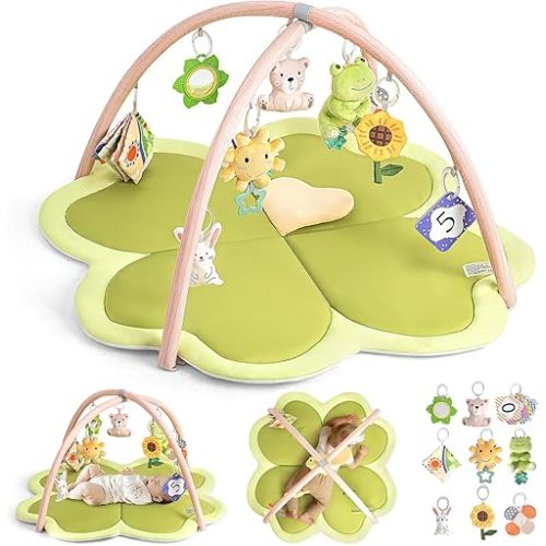 Baby Play Mat Activity Gym for Babies and Toddlers, Four-Leaf Clover Baby Play Gyms & Playmats for Babies