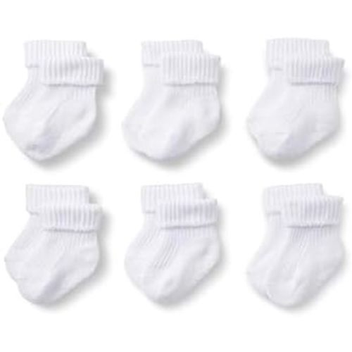 Amazon Essentials x Sofia Grainge Unisex Toddlers and Babies' Knitted Turn Cuff Socks, 6 Pairs