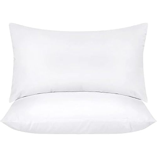 Utopia Bedding Throw Pillows Insert (Pack of 2, White) - 12 x 20 Inches Bed and Couch Pillows - Indoor Decorative Pillows