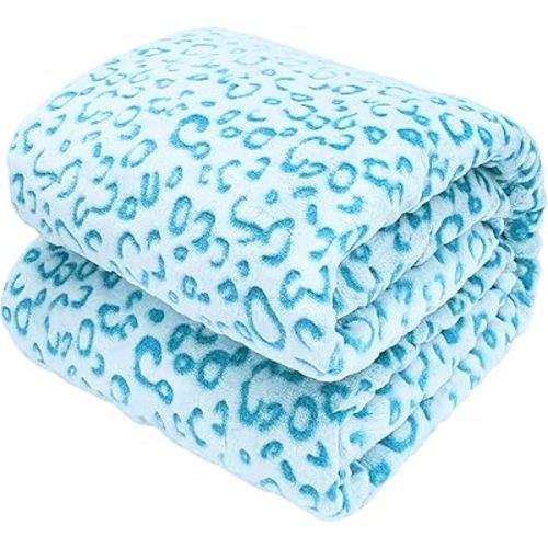 Fleece Blanket Sky Blue Throw Blanket Soft Cozy Fuzzy Toddler Blankets Cyan Blue Gifts Decor Stuff for Kids Girls Boys Women