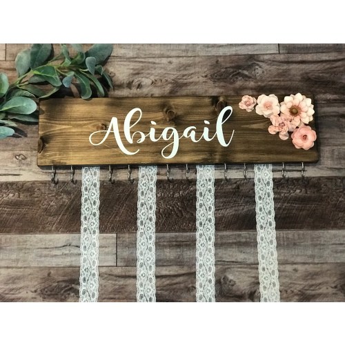 Bow Holder/ Headband Holder/ Personalized Bow and Headband Holder/ Baby Girl Gift/ Baby Shower Gift/ Girl Nursery/ floral headband holder