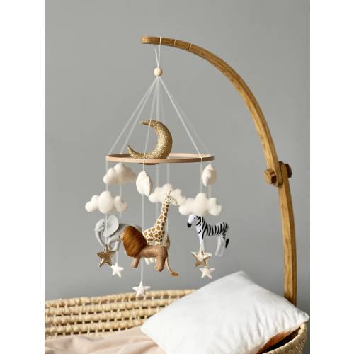 Safari baby mobile boy - Tropical baby mobile girl- Jungle crib baby mobile with lion,elephant ,giraffe,zebra - Neutral gender baby gift