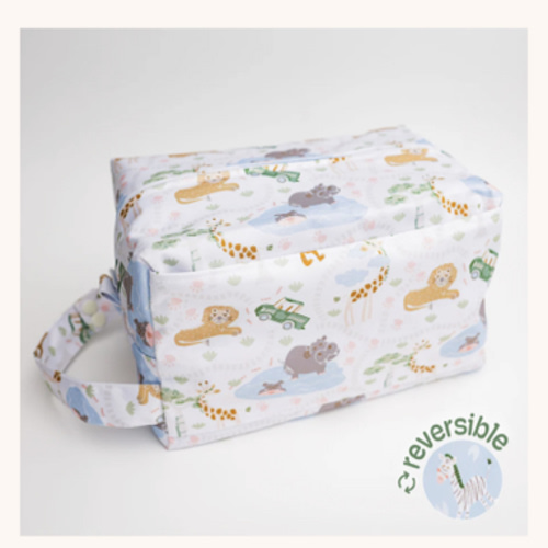 Reversible Storage Travel Cube Diaper Pod with Exterior Storage Pocket