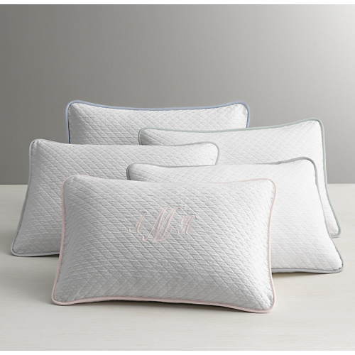 Vintage-Washed Diamond Matelassé Boudoir Sham | RH Baby & Child