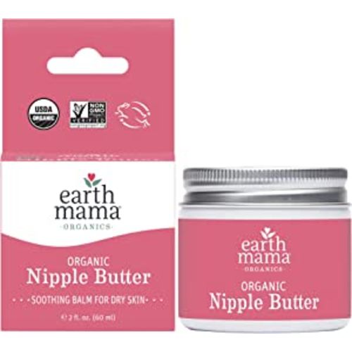 Organic Nipple Butter Breastfeeding Cream by Earth Mama | Lanolin-free, Safe for Nursing & Dry Skin, Non-GMO Project Verified, 2-Fluid Ounce (Packaging May Vary)