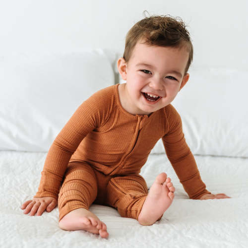 Heather Spice Ribbed Bamboo Viscose Zippy