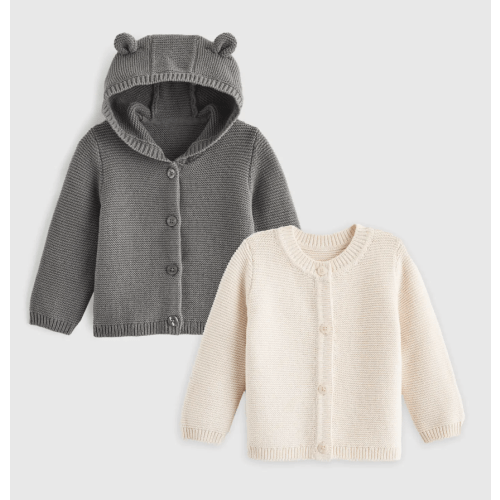 100% Organic Cotton Sweater Cardigan Set 2-Pack