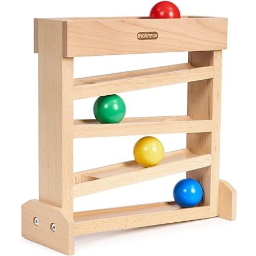 Montessori Ball Drop Toy, Wooden Ball Tracker, Early Developmental Pound Toys for Toddlers for 1-3 Year Old, Boys Girls Baby Birthday Gift