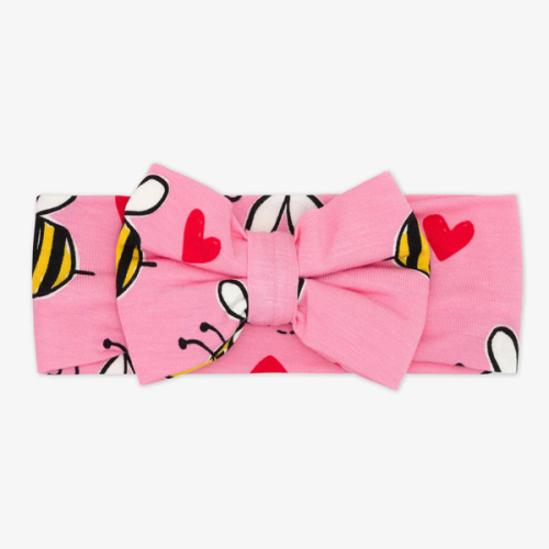 Little Sleepies ™ | Pink Bee Mine Luxe Bow Headband
