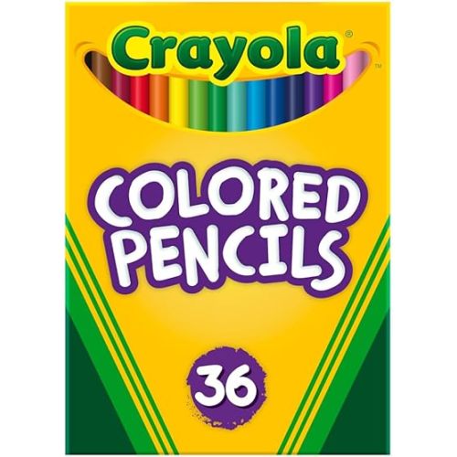 Crayola Colored Pencils (36ct), Kids Pencil Set, Pre-Sharpened Coloring Book Pencils for Kids & Adults, Arts & Crafts Supplies, Coloring Gift, Ages 3+