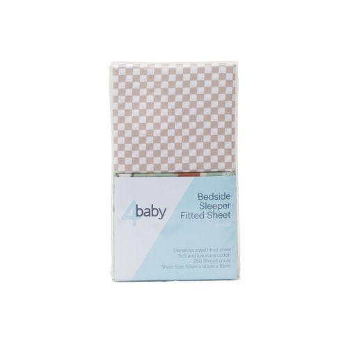 4baby Percale Bedside Sleeper Fitted Sheet 2 Pack Fox & Friends