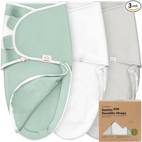 Baby Swaddle Sleep Sacks with Zipper - 3-Pack Swaddles for Newborns 0-3 Months, Infant, Baby Girls, Boys, Soft & Durable Newborn Sleep Sack, Easy Diaper Change Swaddling Blanket (Sage, OS)